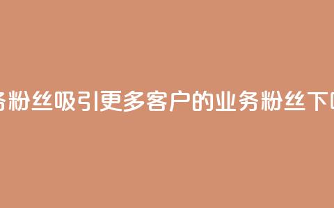 ks业务粉丝(吸引更多客户的KS业务粉丝) 第1张 ks业务粉丝(吸引更多客户的KS业务粉丝) 第1张